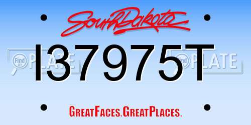 I37975T South Dakota License Plate