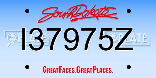 I37975Z South Dakota License Plate