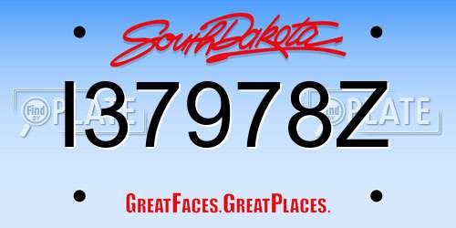 I37978Z South Dakota License Plate