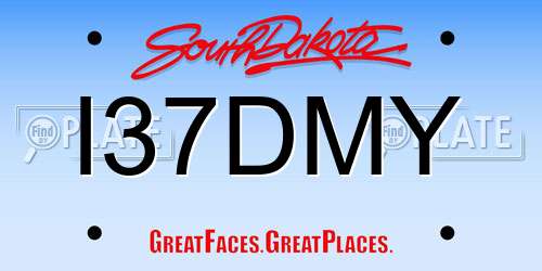 I37DMY South Dakota License Plate