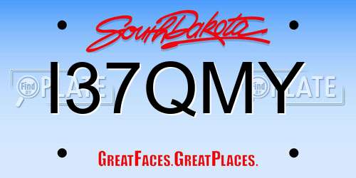 I37QMY South Dakota License Plate