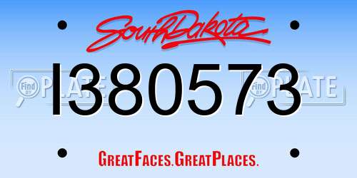 I380573 South Dakota License Plate