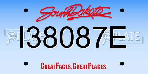 I38087E South Dakota License Plate