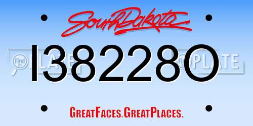 I38228O South Dakota License Plate