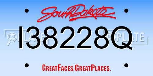 I38228Q South Dakota License Plate