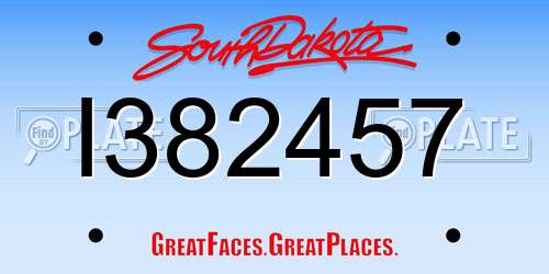 I382457 South Dakota License Plate
