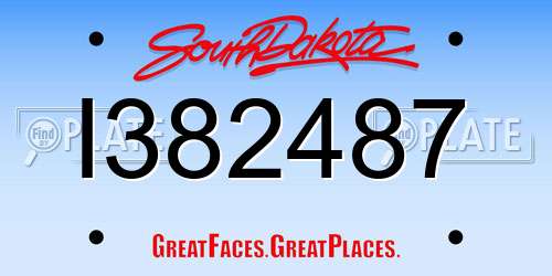 I382487 South Dakota License Plate