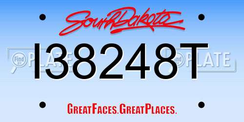 I38248T South Dakota License Plate