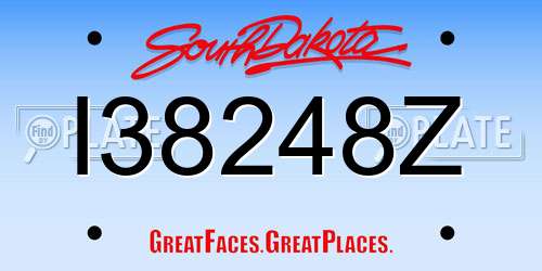 I38248Z South Dakota License Plate
