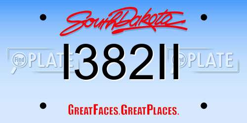 I382II South Dakota License Plate