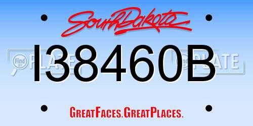 I38460B South Dakota License Plate