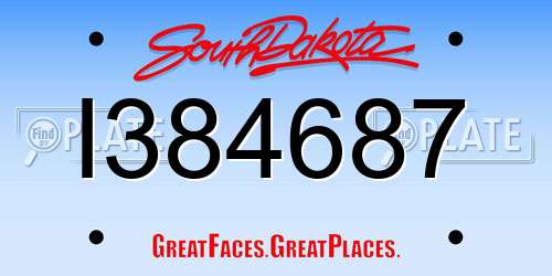 I384687 South Dakota License Plate