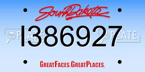 I386927 South Dakota License Plate
