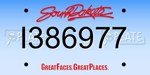 I386977 South Dakota License Plate