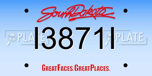 I3871I South Dakota License Plate