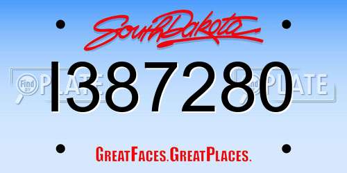 I387280 South Dakota License Plate