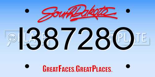 I38728O South Dakota License Plate