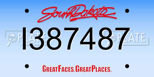 I387487 South Dakota License Plate