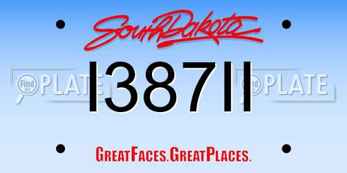 I387II South Dakota License Plate