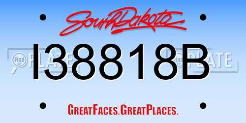 I38818B South Dakota License Plate