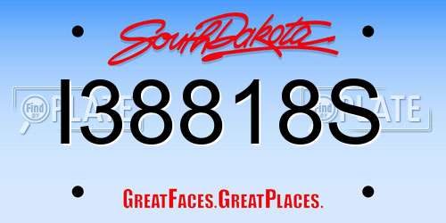 I38818S South Dakota License Plate