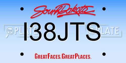 I38JTS South Dakota License Plate