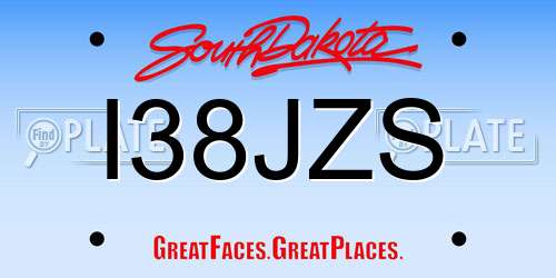 I38JZS South Dakota License Plate