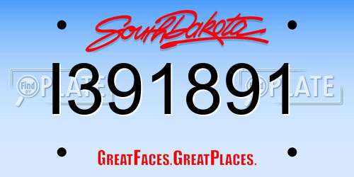 I391891 South Dakota License Plate