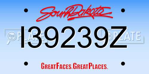 I39239Z South Dakota License Plate
