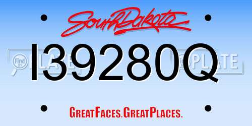 I39280Q South Dakota License Plate