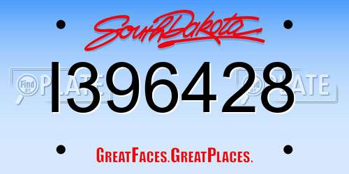 I396428 South Dakota License Plate