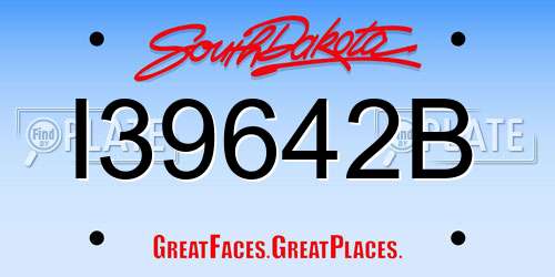 I39642B South Dakota License Plate