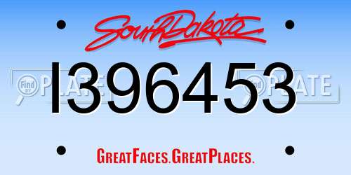I396453 South Dakota License Plate