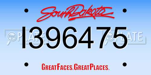 I396475 South Dakota License Plate