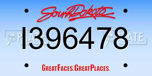 I396478 South Dakota License Plate