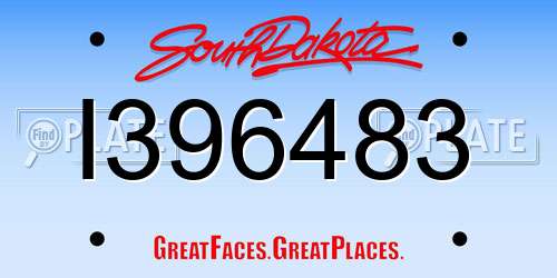 I396483 South Dakota License Plate