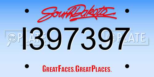 I397397 South Dakota License Plate
