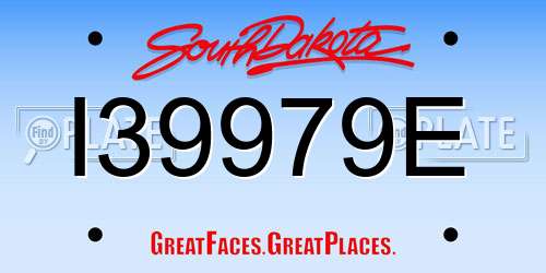 I39979E South Dakota License Plate