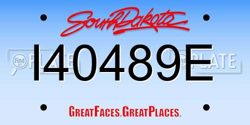 I40489E South Dakota License Plate