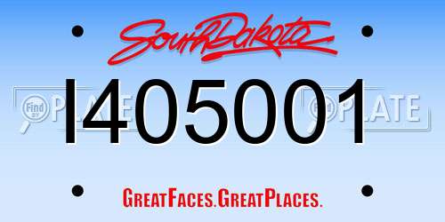 I405001 South Dakota License Plate
