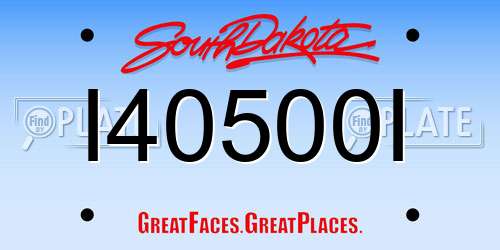 I40500I South Dakota License Plate