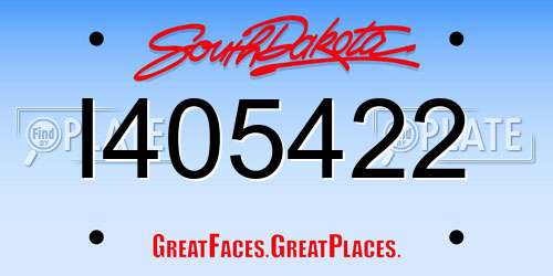 I405422 South Dakota License Plate