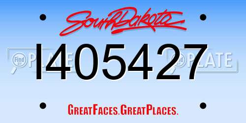 I405427 South Dakota License Plate