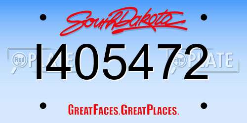 I405472 South Dakota License Plate