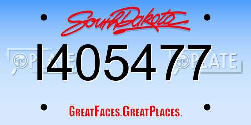 I405477 South Dakota License Plate