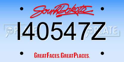 I40547Z South Dakota License Plate