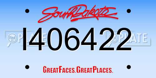I406422 South Dakota License Plate