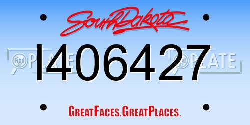 I406427 South Dakota License Plate