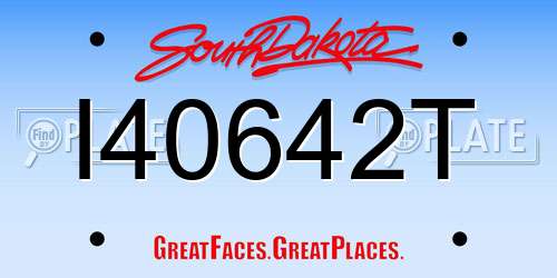 I40642T South Dakota License Plate