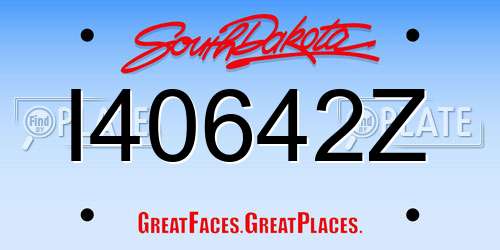 I40642Z South Dakota License Plate